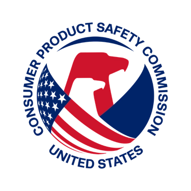 Logo of the United States Consumer Product Safety Commission, featuring a circular emblem with the American flag and an eagle silhouette.