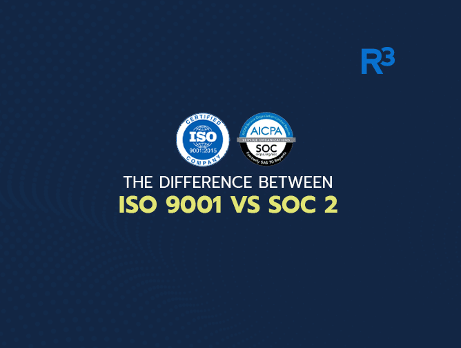 The difference between ISO 9001 and SOC 2 Type 2.