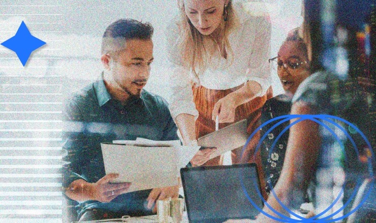 group of people having a meeting together