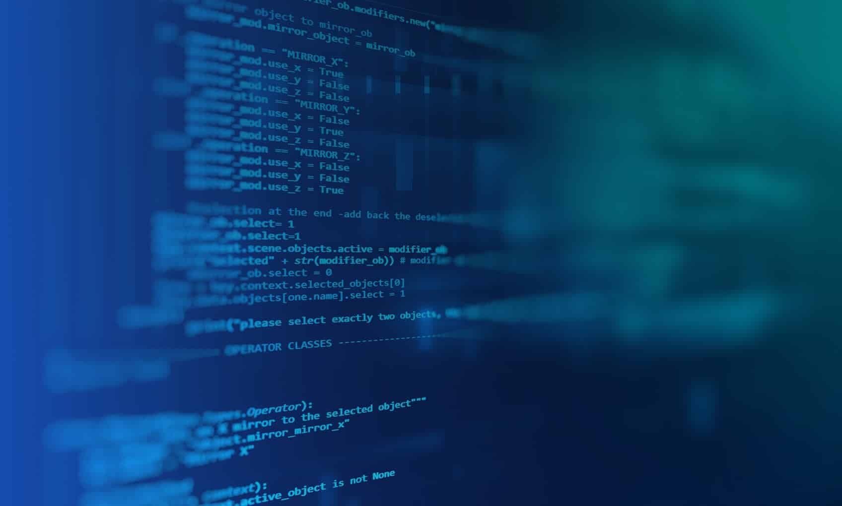 Lines of computer code in white and blue text are displayed on a dark screen with a blue-green digital glow, evoking a cyber atmosphere that suggests an Azure Sentinel Implementation in progress.
