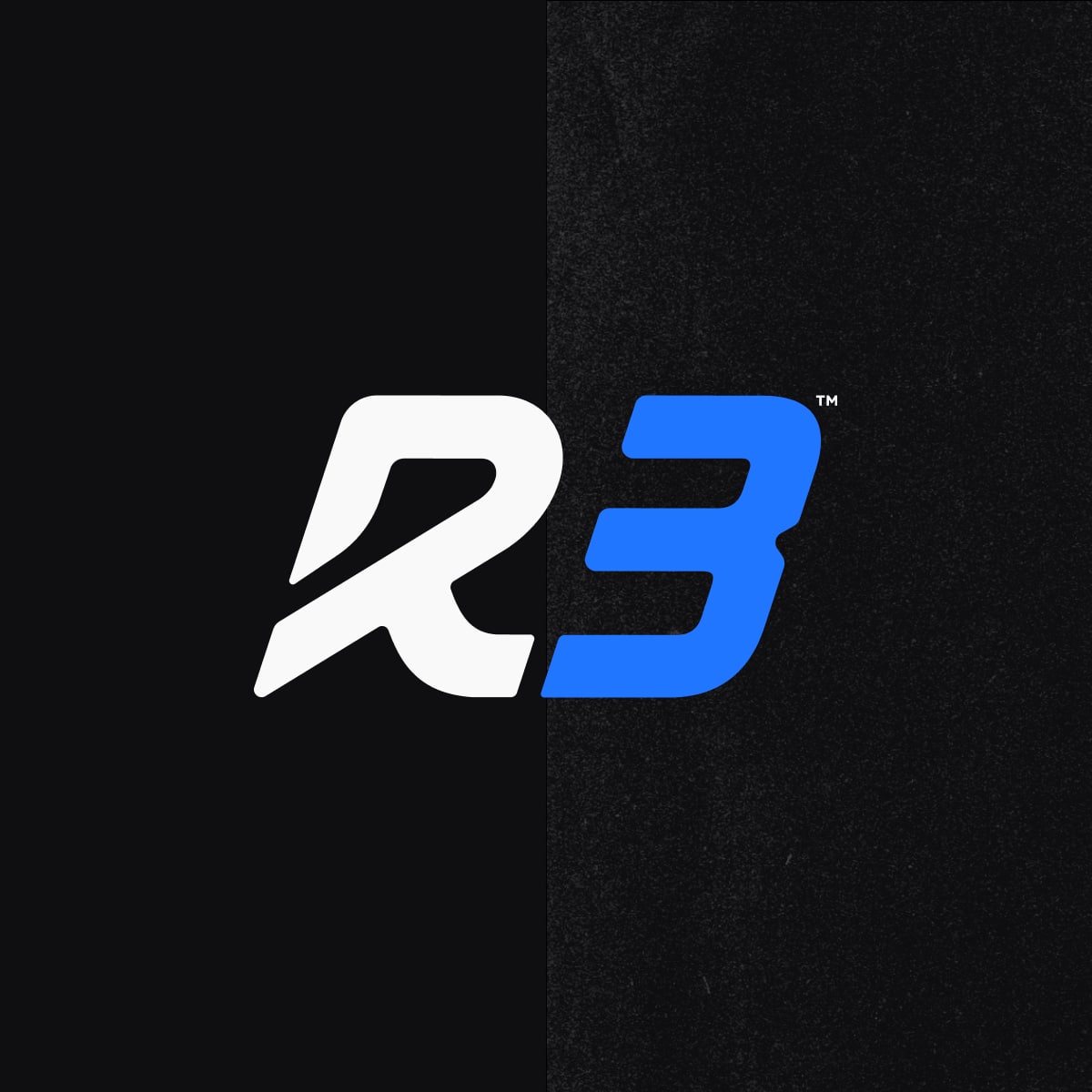 A stylized R3 logo with the letter R in white and the number 3 in blue, set against a black textured background, representing cloud-first IT cybersecurity and compliance solutions.