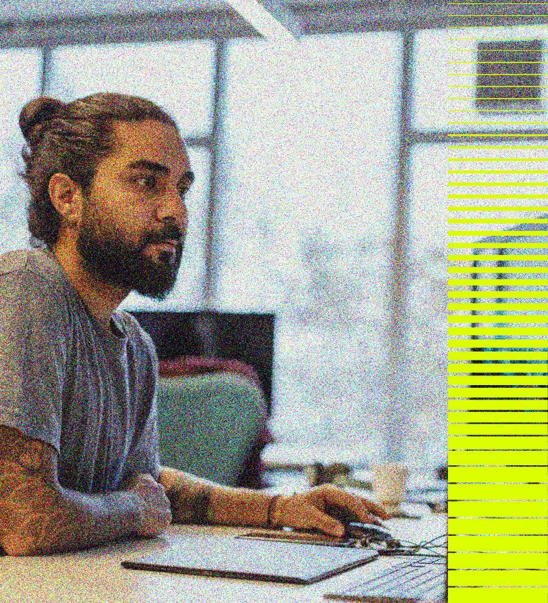 man working on a computer in the office