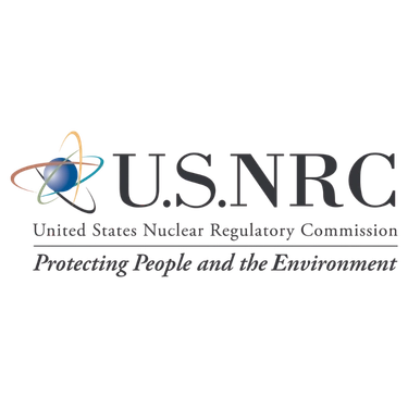 Logo for the U.S. Nuclear Regulatory Commission featuring an atom icon and the slogan Protecting People and the Environment.